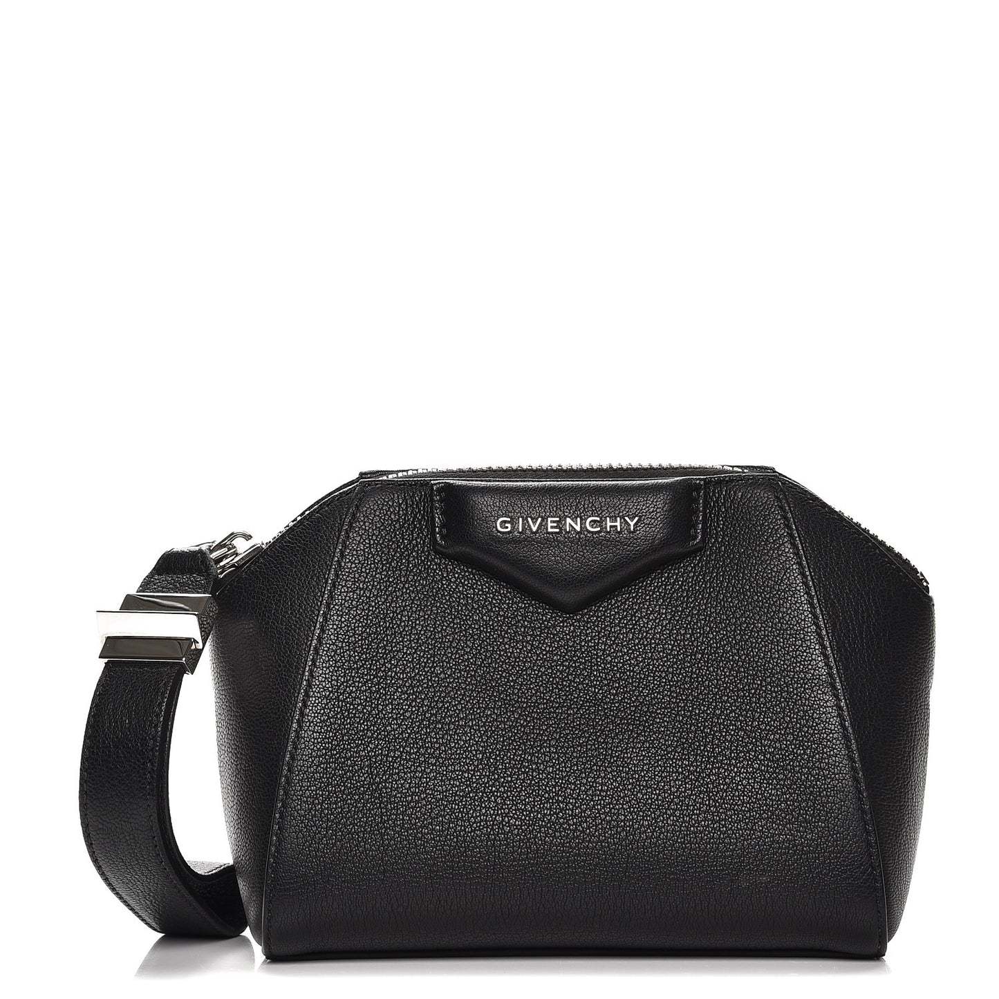 Sugar Goatskin Small Antigona Beauty Wristlet Black