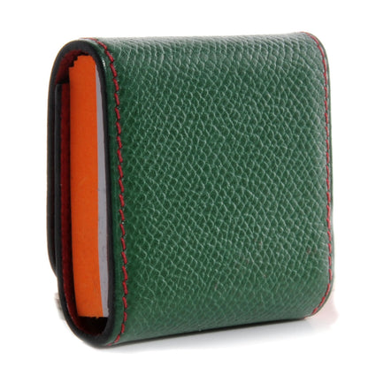 Hermes Courchevel Post It Notepad Holder PM w Refill Vert Clair and Rouge Vif 3 of 7
