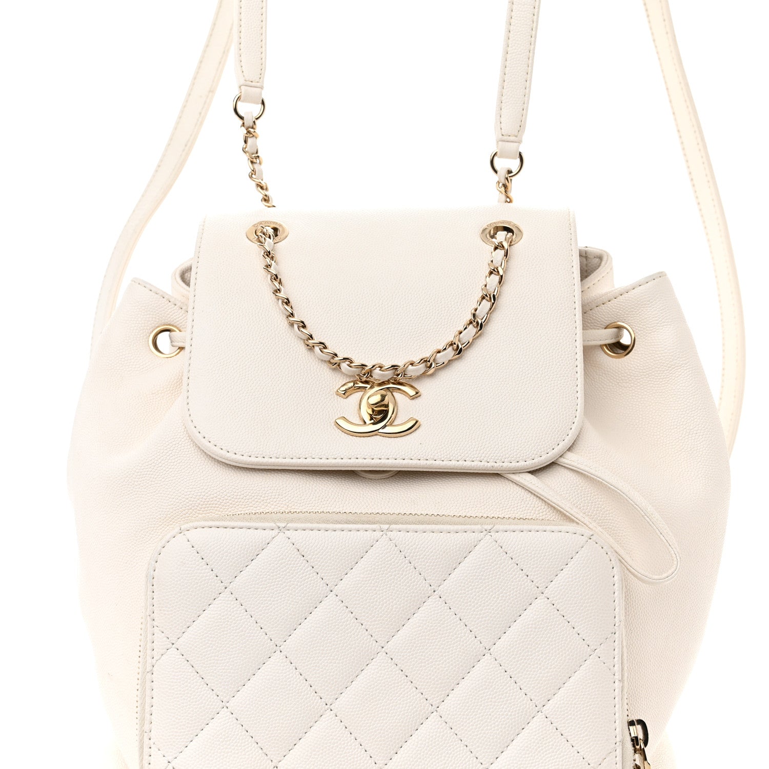 Chanel Caviar Quilted Business Affinity Backpack White 8 of 13