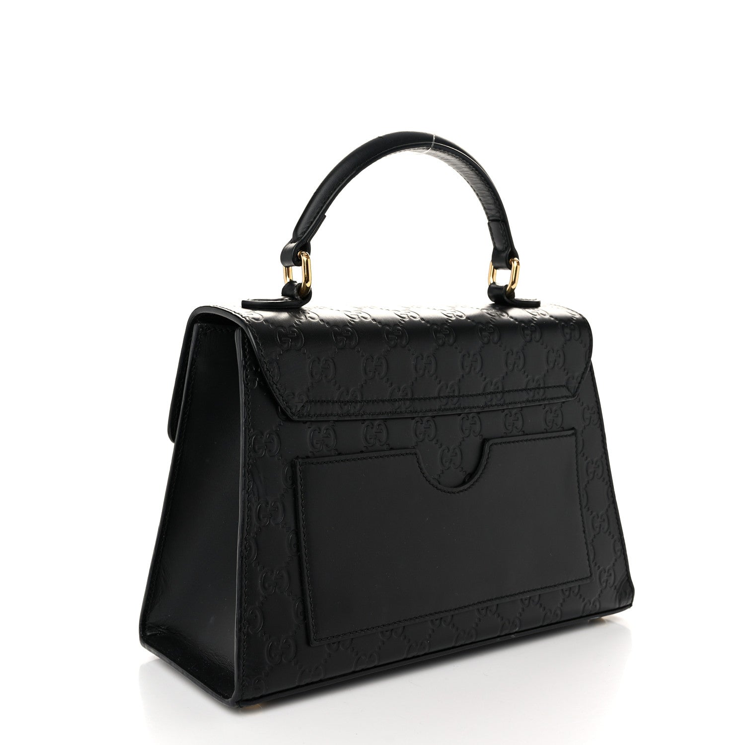Gucci Guccissima Signature Small Padlock Top Handle Bag Black 3 of 12