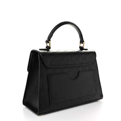 Gucci Guccissima Signature Small Padlock Top Handle Bag Black 3 of 12