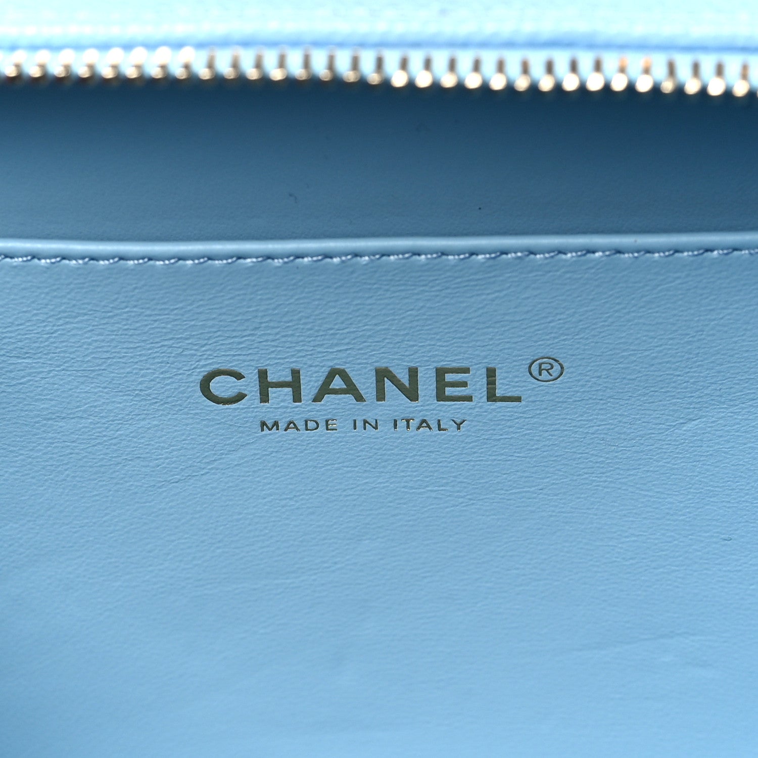 Chanel Caviar Quilted Small Pick Me Up Vanity Case Light Blue 6 of 10