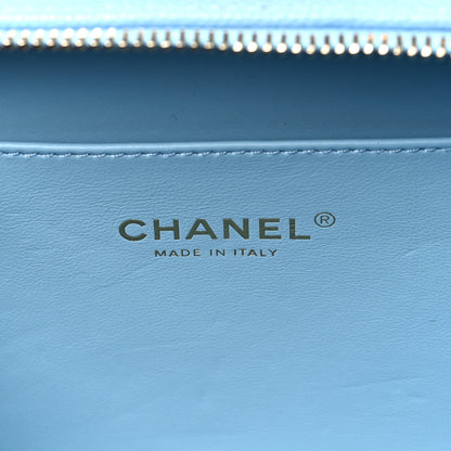 Chanel Caviar Quilted Small Pick Me Up Vanity Case Light Blue 6 of 10