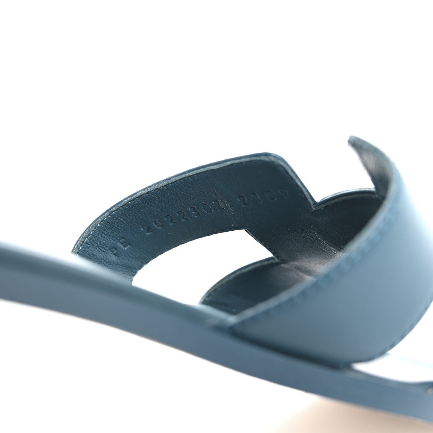 Hermes Calfskin Oran Sandals 37 Bleu Emeraude 9 of 12