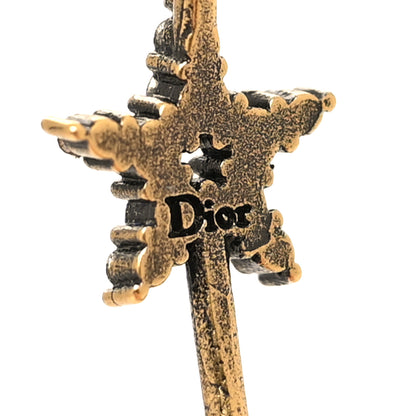 Christian Dior Metal Crystal J'Adior Hoop Earrings Aged Gold 4 of 4