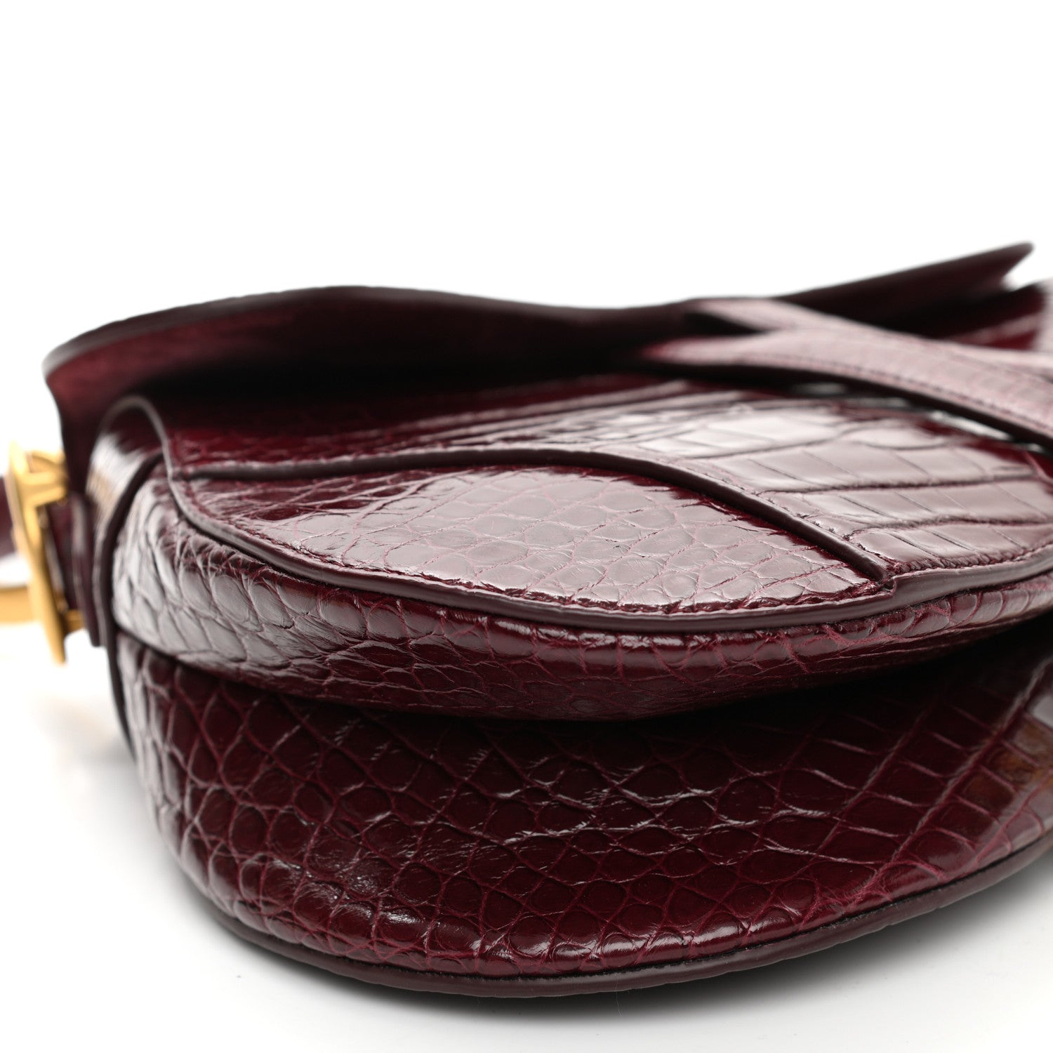 Christian Dior Shiny Alligator Saddle Bag Amaranthe 9 of 9