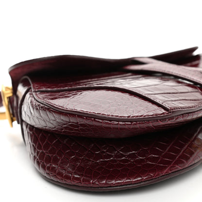 Christian Dior Shiny Alligator Saddle Bag Amaranthe 9 of 9