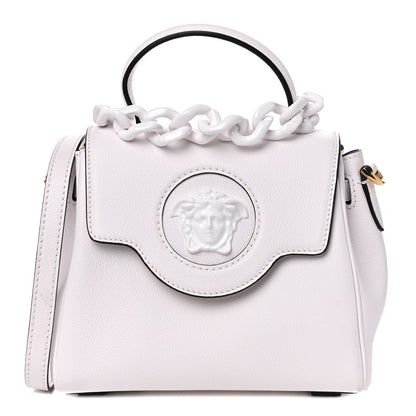 Versace Grained Calfskin Small La Medusa Top Handle Bag White 1 of 11