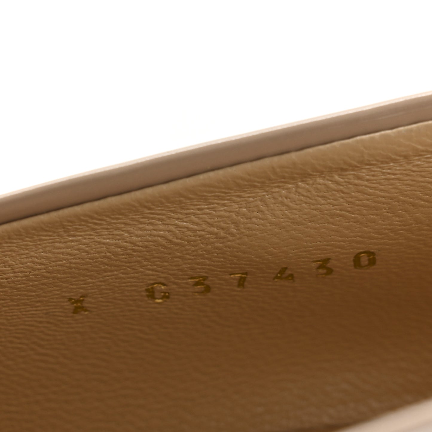 Shiny Calfskin Logo Loafers 40 Beige