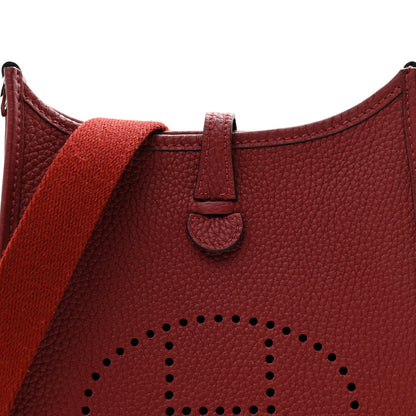 Hermes Taurillon Clemence Evelyne TPM Rouge H 7 of 10