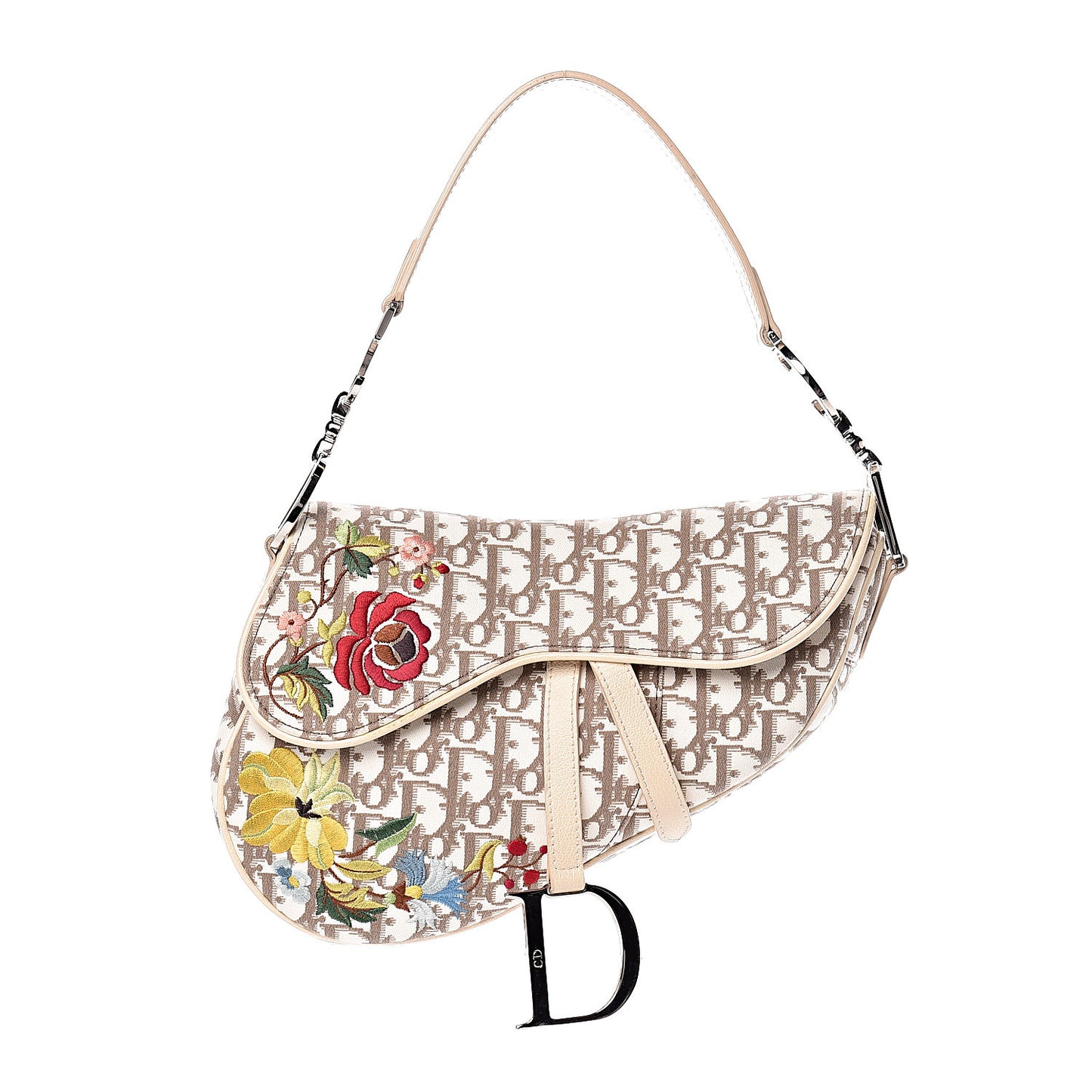 Monogram Vintage Flowers Saddle Bag Beige