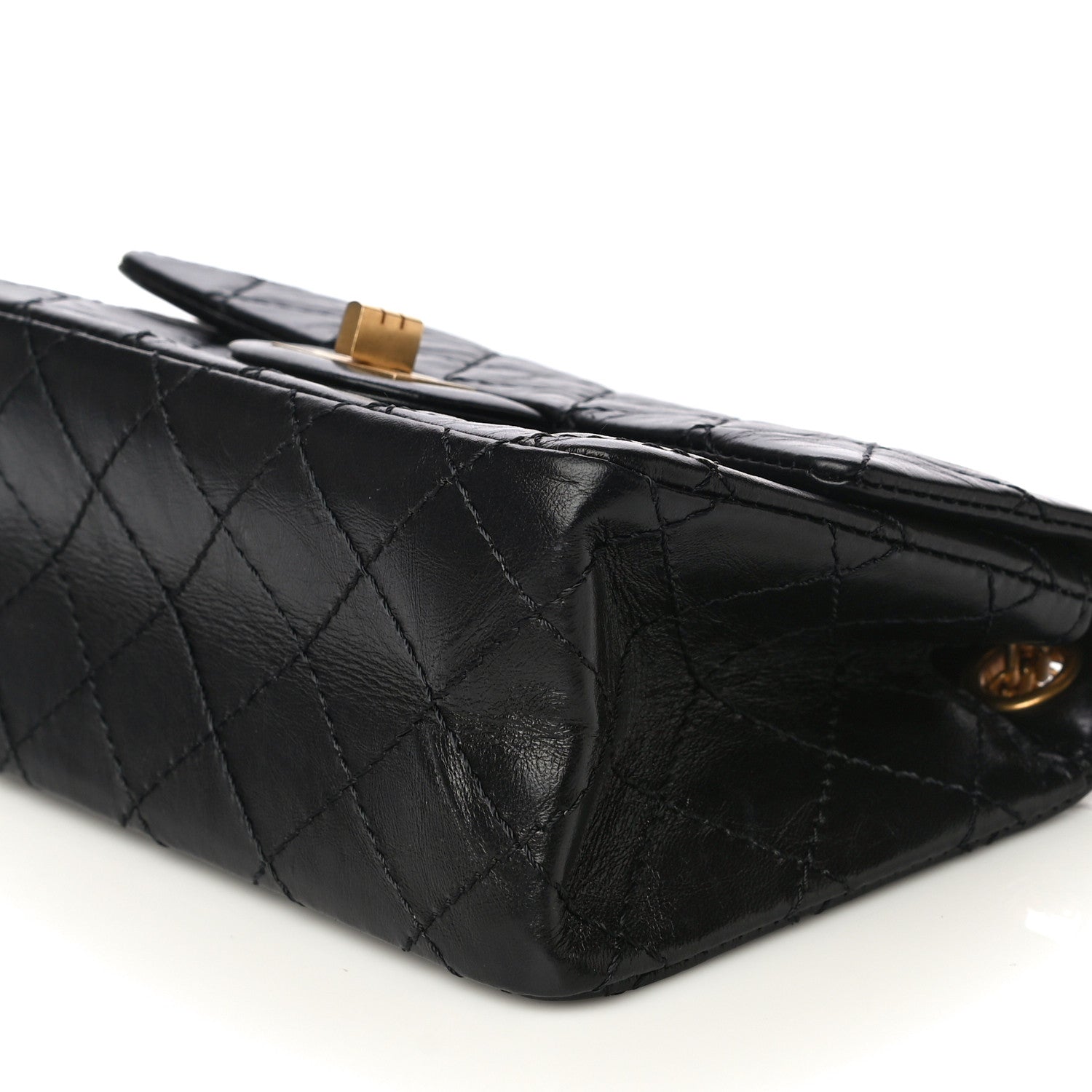 Chanel Aged Calfskin Quilted 2.55 Reissue Mini Flap Black 10 of 15