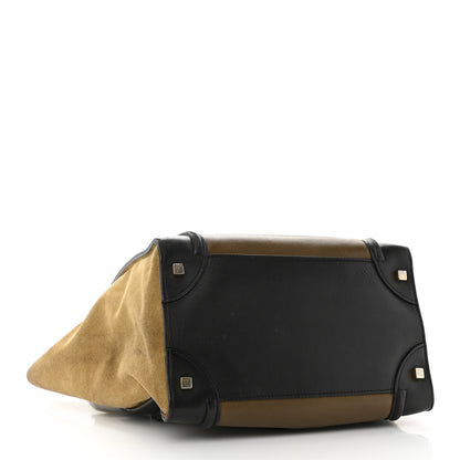 Celine Satin Calfskin Suede Mini Tri-Color Luggage Olive 4 of 15