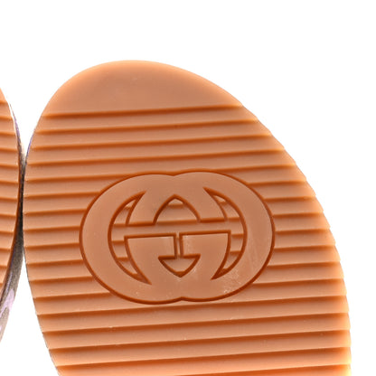 Gucci Monogram Jumbo GG Platform Slide Wedge Sandals 40 Beige Lapis 7 of 11