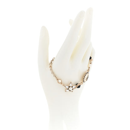 Chanel Pearl Crystal CC Charm Bracelet Black Gold 2 of 4
