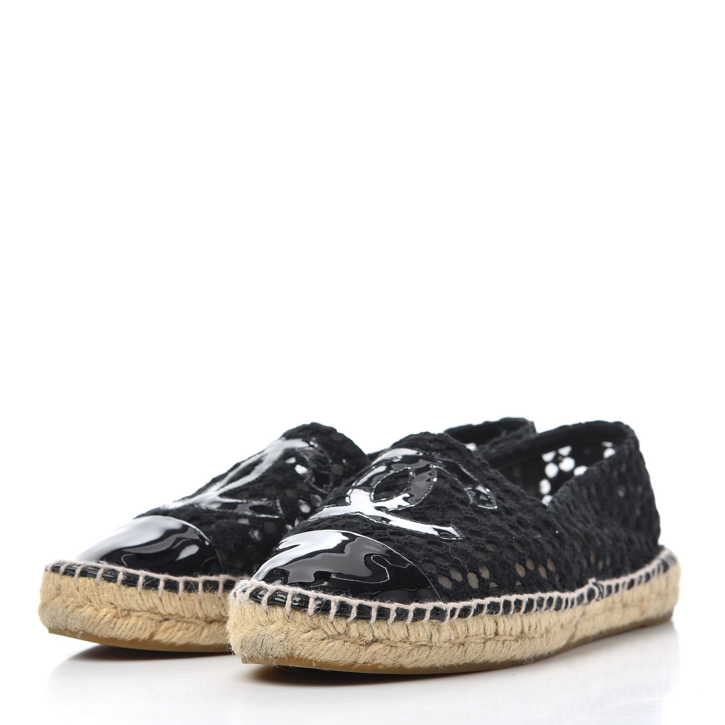 Lace Patent CC Espadrilles 38 Black
