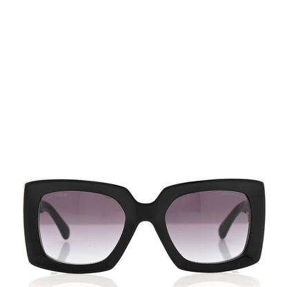 Chanel Acetate Rectangle Sunglasses 5435 Black 2 of 8