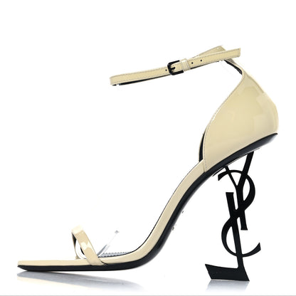 Saint Laurent Patent Calfskin Opyum 110 Sandals 37 Neutro 1 of 8
