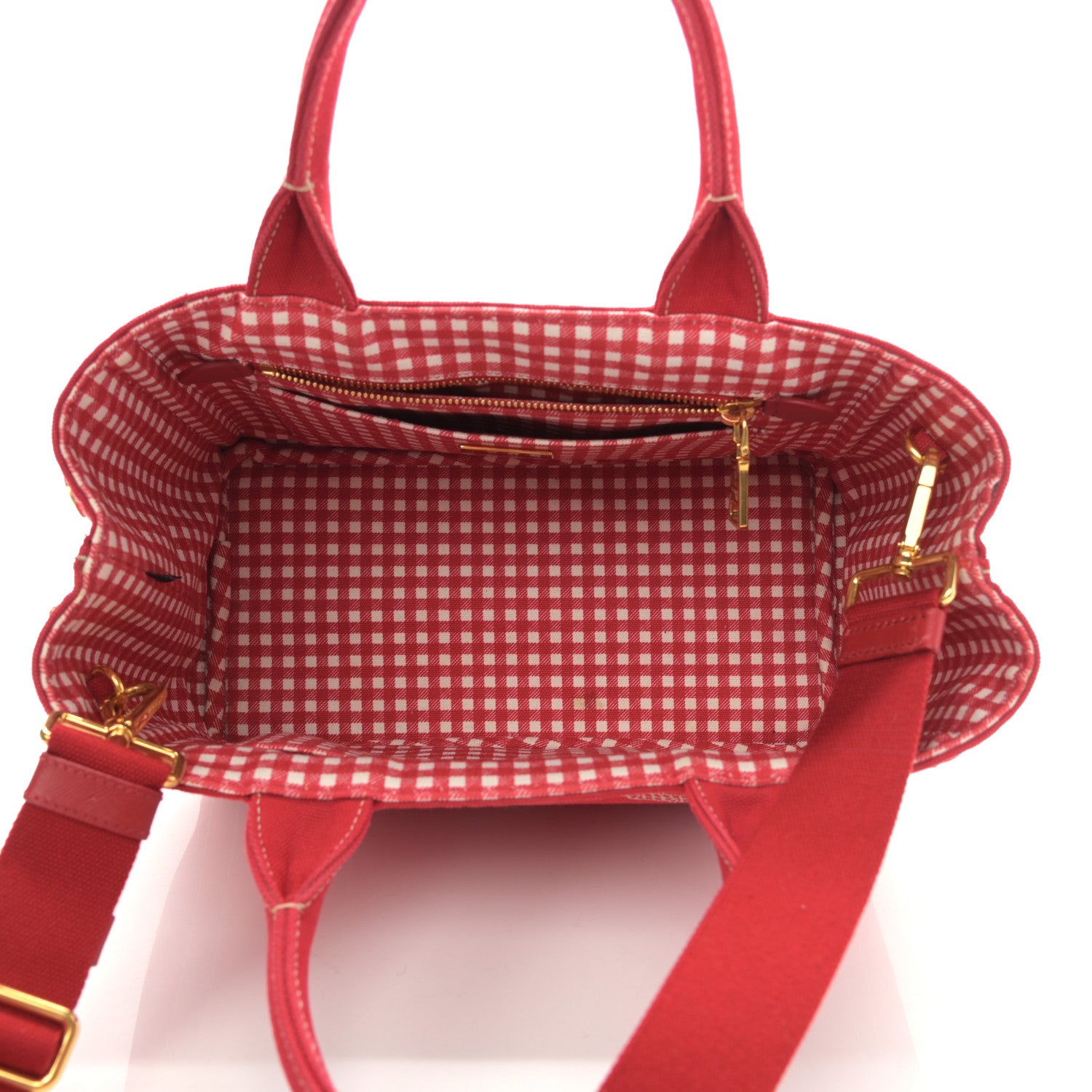 Prada Canapa Small Logo Tote Rosso 5 of 14
