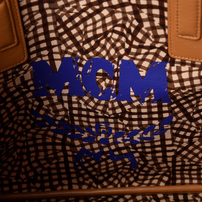 MCM Visetos Medium Liz Reversible Shopper Tote Cognac 16 of 17