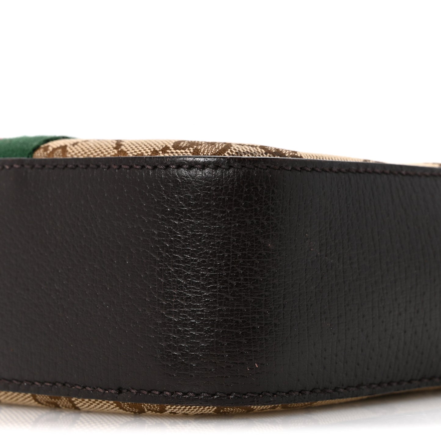 GG Supreme Monogram Web Small Webby Bee Shoulder Bag Dark Brown