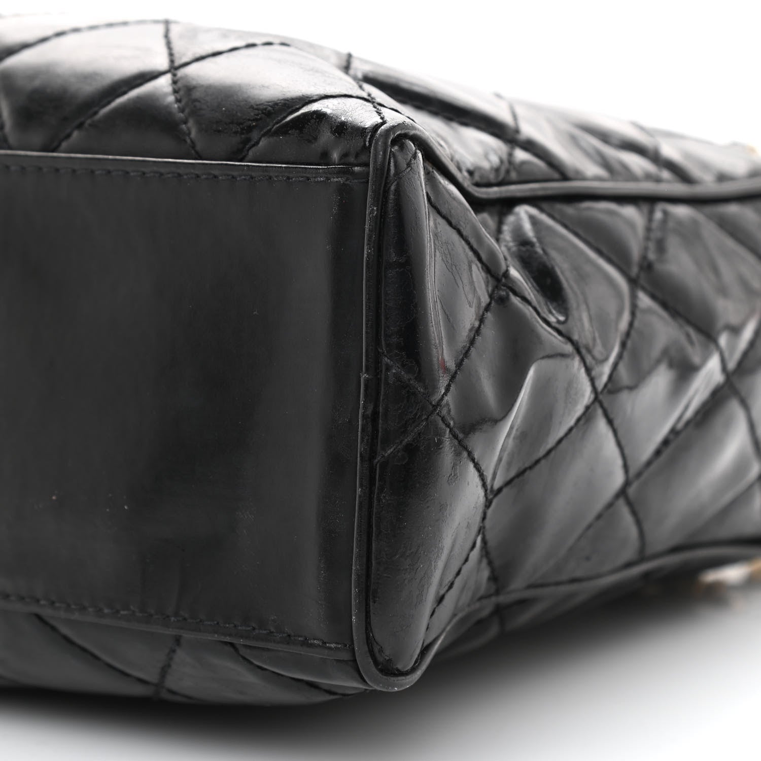 Chanel Patent Quilted Shoulder Bag Black 10 of 10