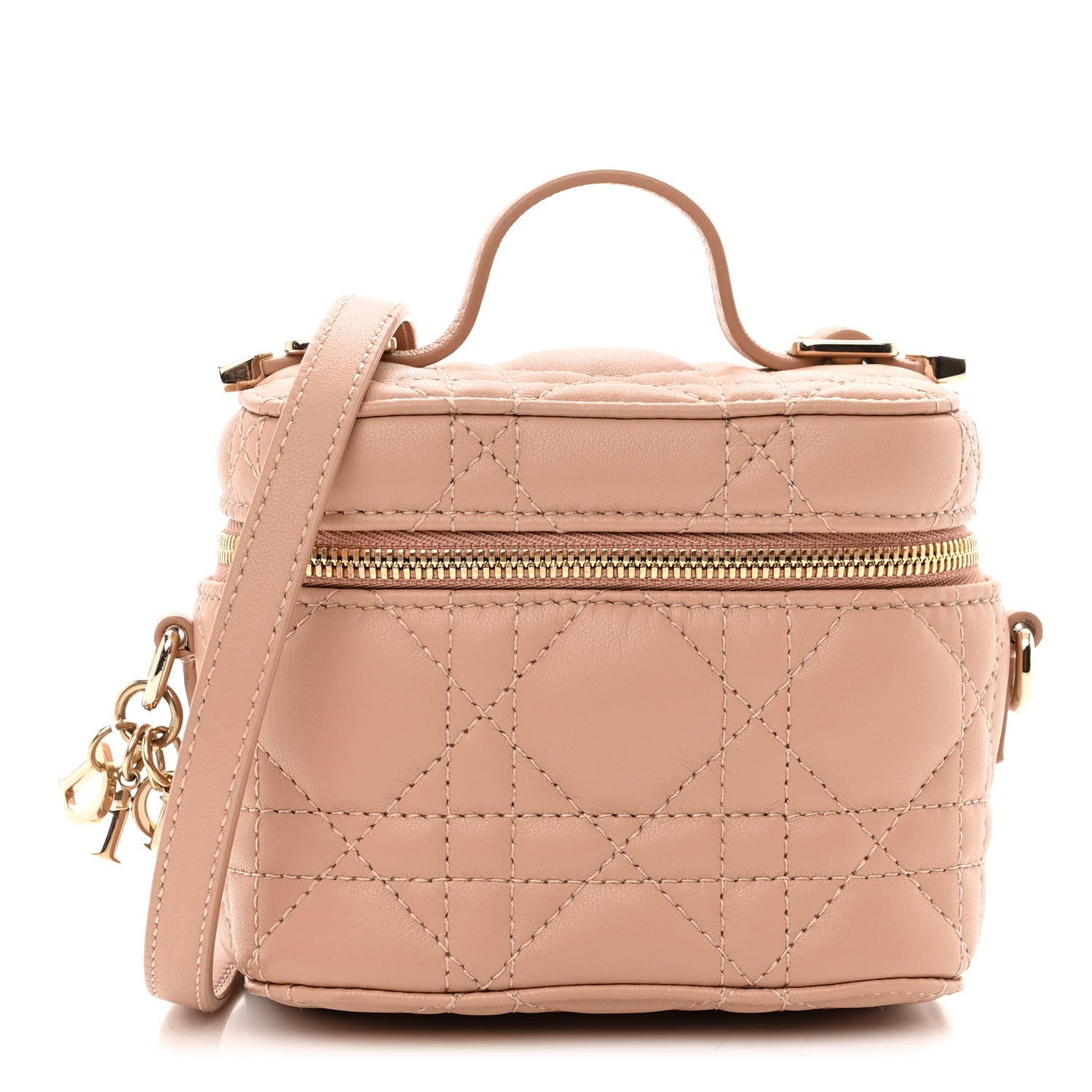 Christian Dior Lambskin Cannage Micro Vanity Case Rose Des Vents 1 of 9