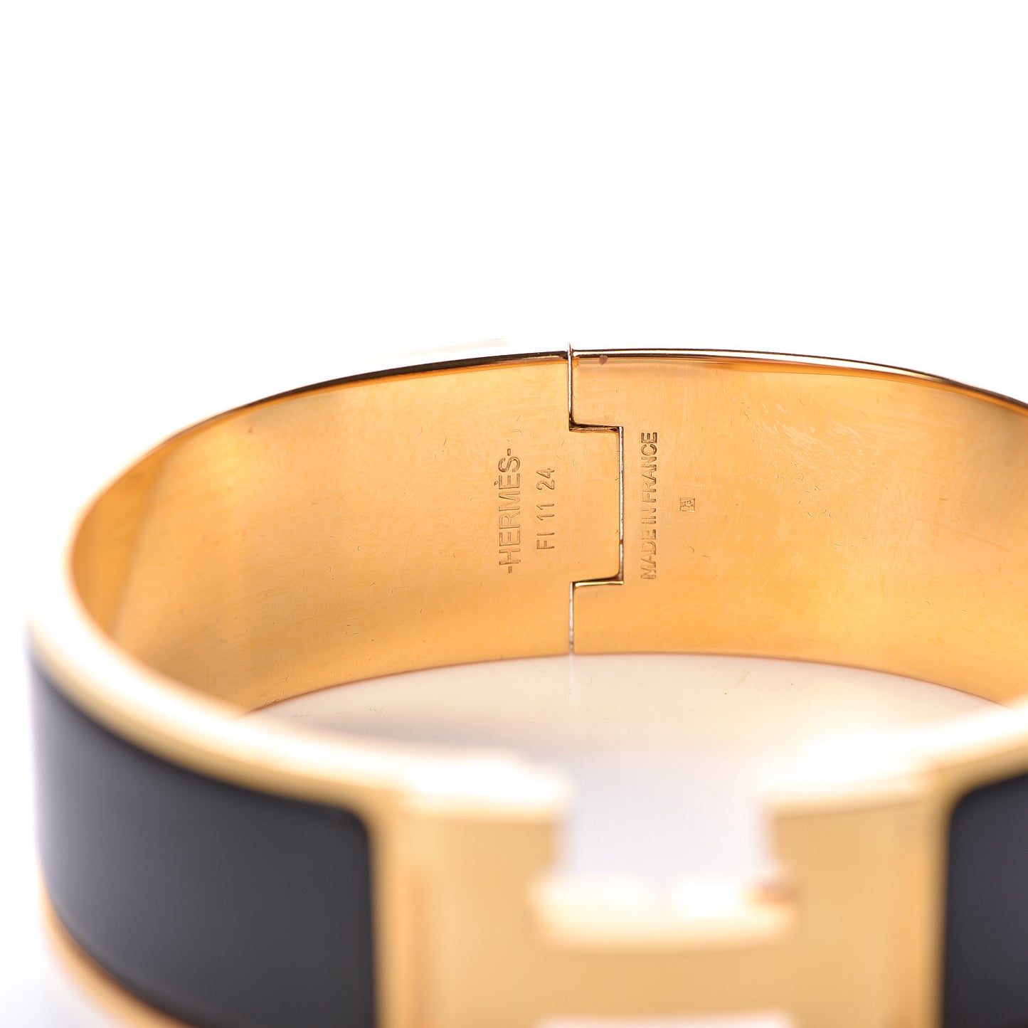 Enamel Wide Clic Clac H Bracelet GM Black