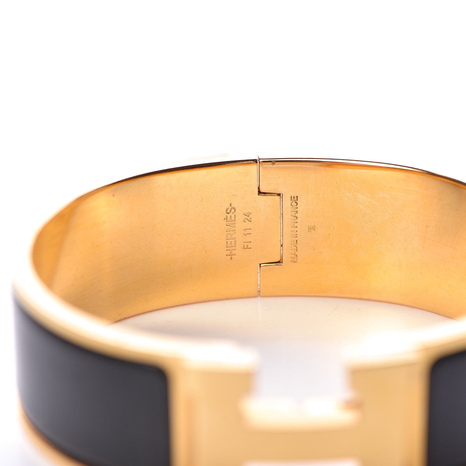 Hermes Enamel Wide Clic Clac H Bracelet GM Black 4 of 6