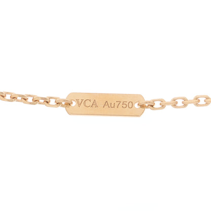 Van Cleef & Arpels 18K Rose Gold Diamond Mother of Pearl Two Butterfly Pendant Necklace 4 of 6