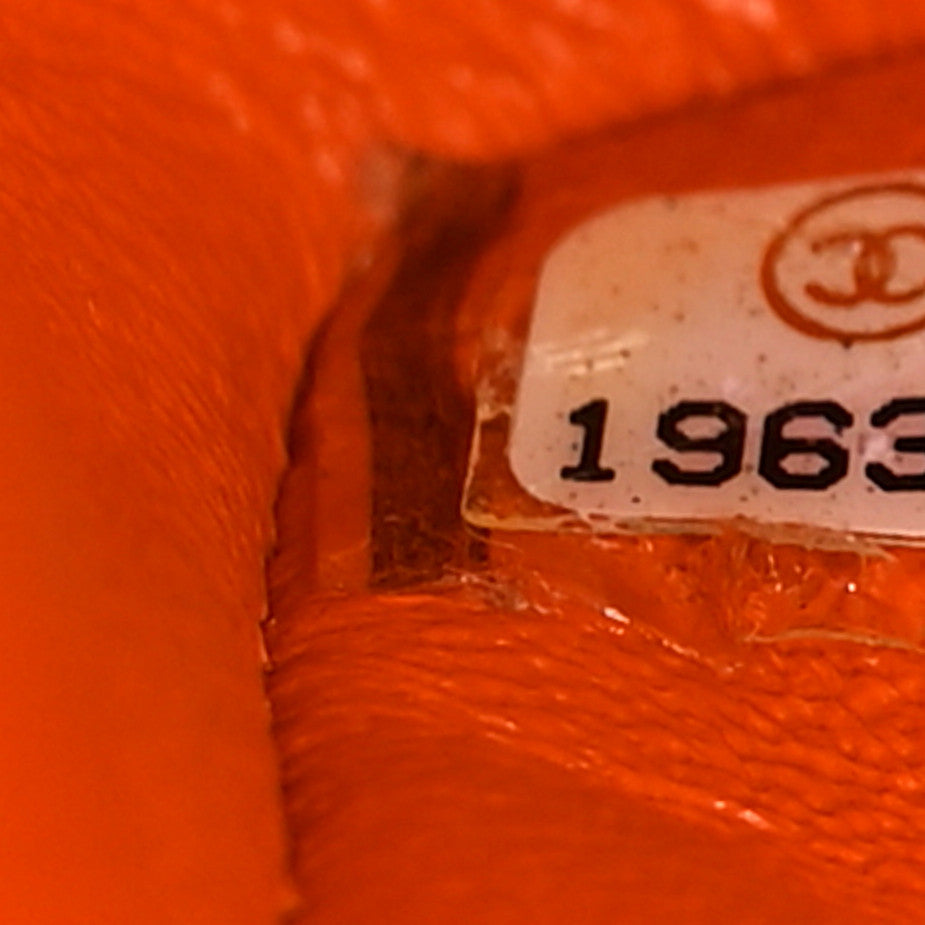 Patent Quilted Jumbo Double Flap Orange
