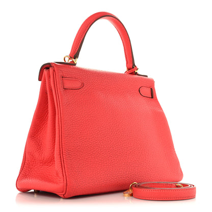 Hermes Togo Kelly Retourne 28 Rouge Pivoine 3 of 14