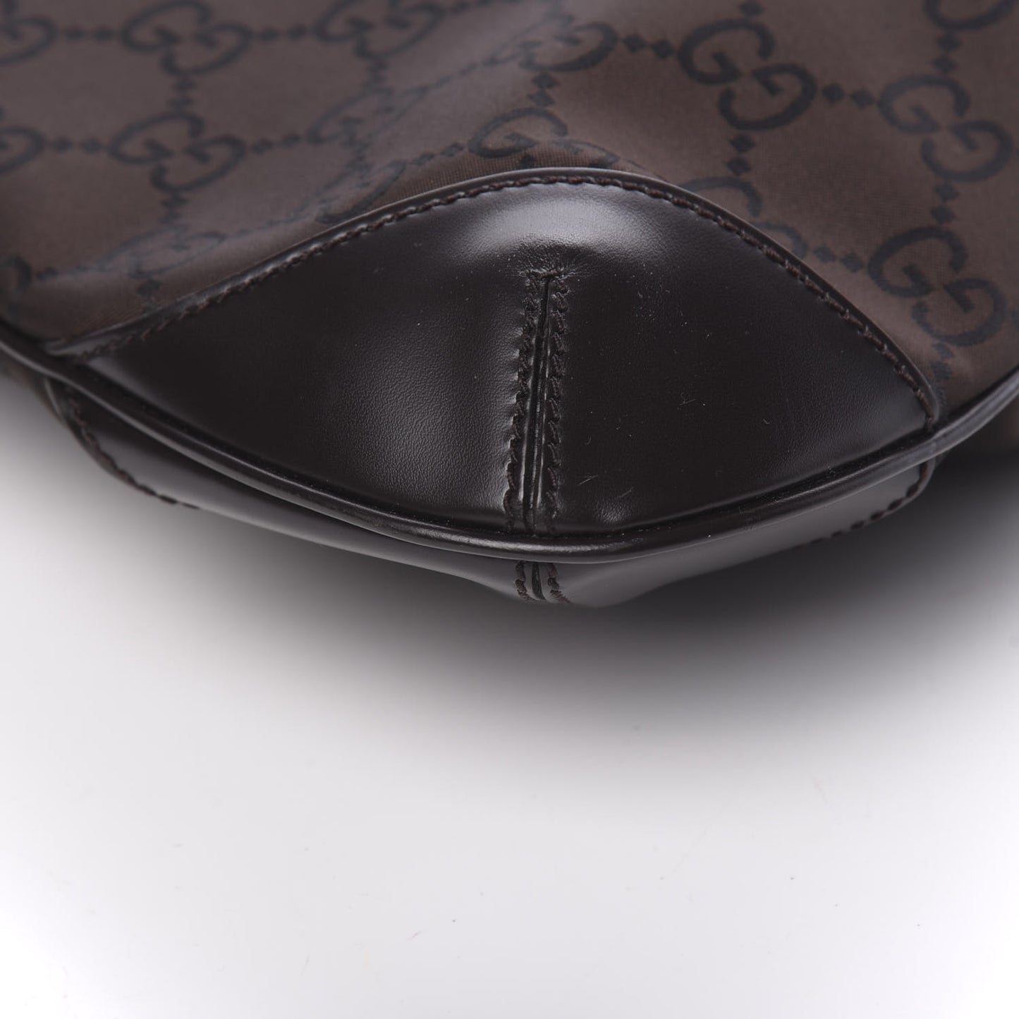 Nylon Signature Hobo Shoulder Bag Brown