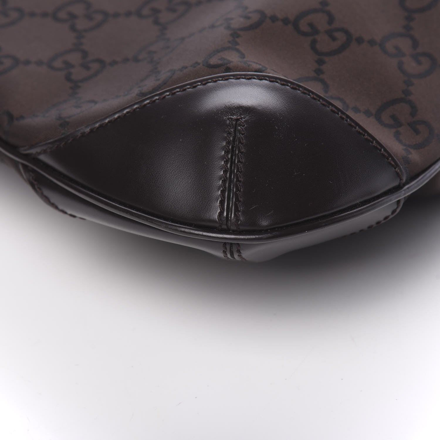 Gucci Nylon Signature Hobo Shoulder Bag Brown 9 of 10