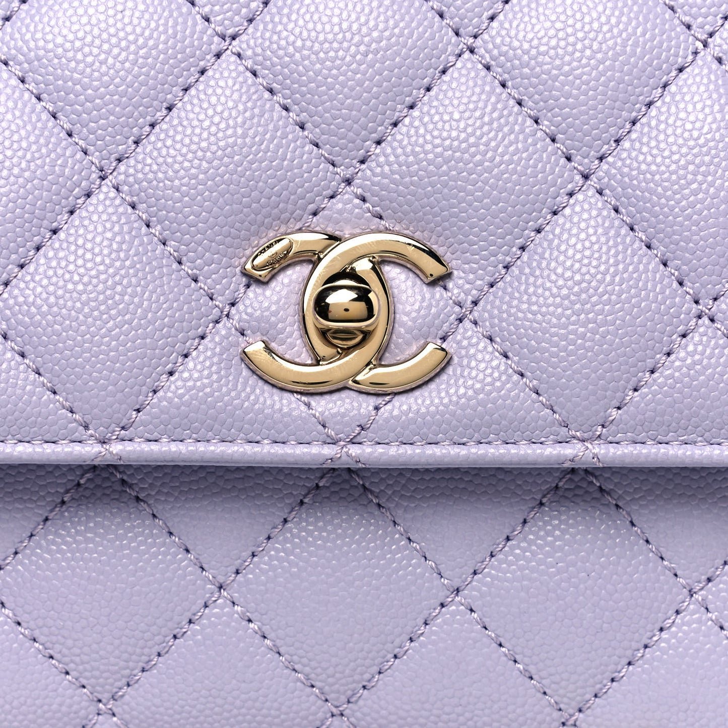 Caviar Quilted Mini Coco Handle Flap Light Purple