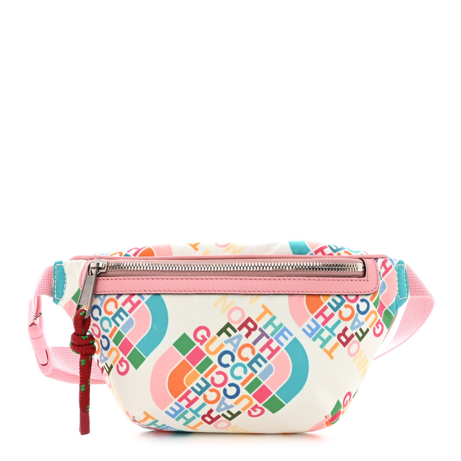 Gucci X THE NORTH FACE Econyl Nylon Arleq Belt Bag Ivory Turquoise Wild Rose 1 of 13