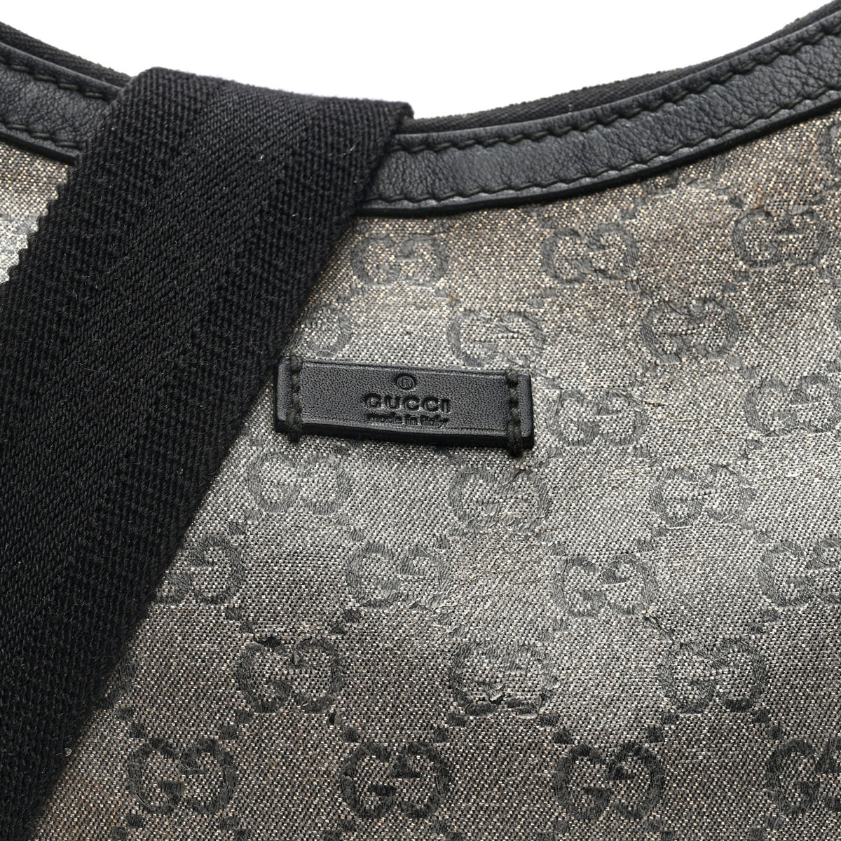 Gucci Lurex Monogram Medium Half Moon Hobo Black 8 of 11