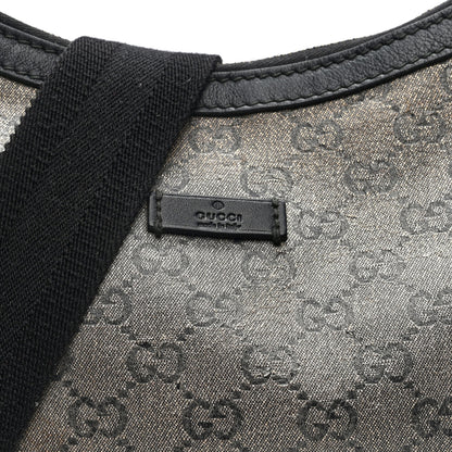 Gucci Lurex Monogram Medium Half Moon Hobo Black 8 of 11