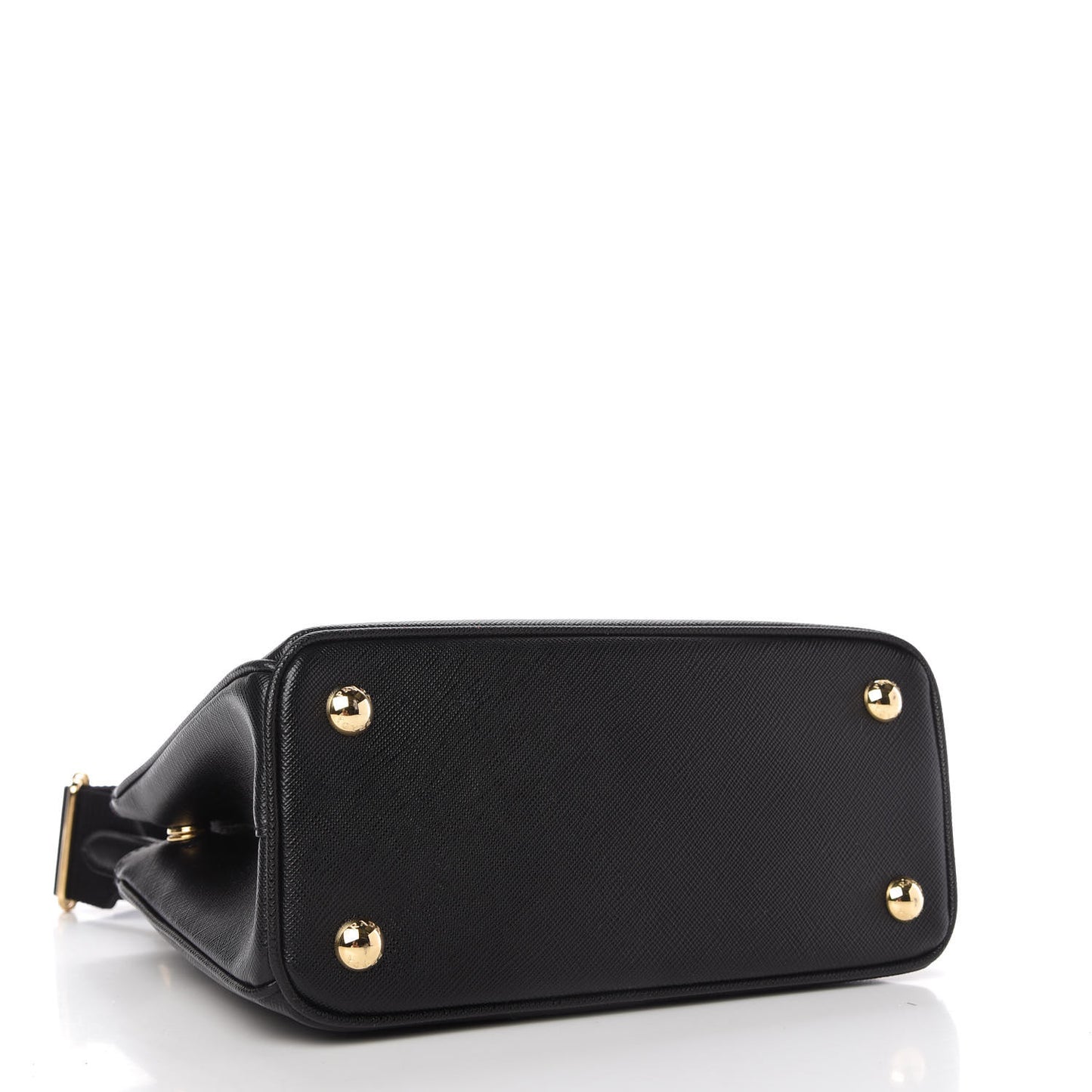 Saffiano Lux Micro Galleria Shoulder Bag Black