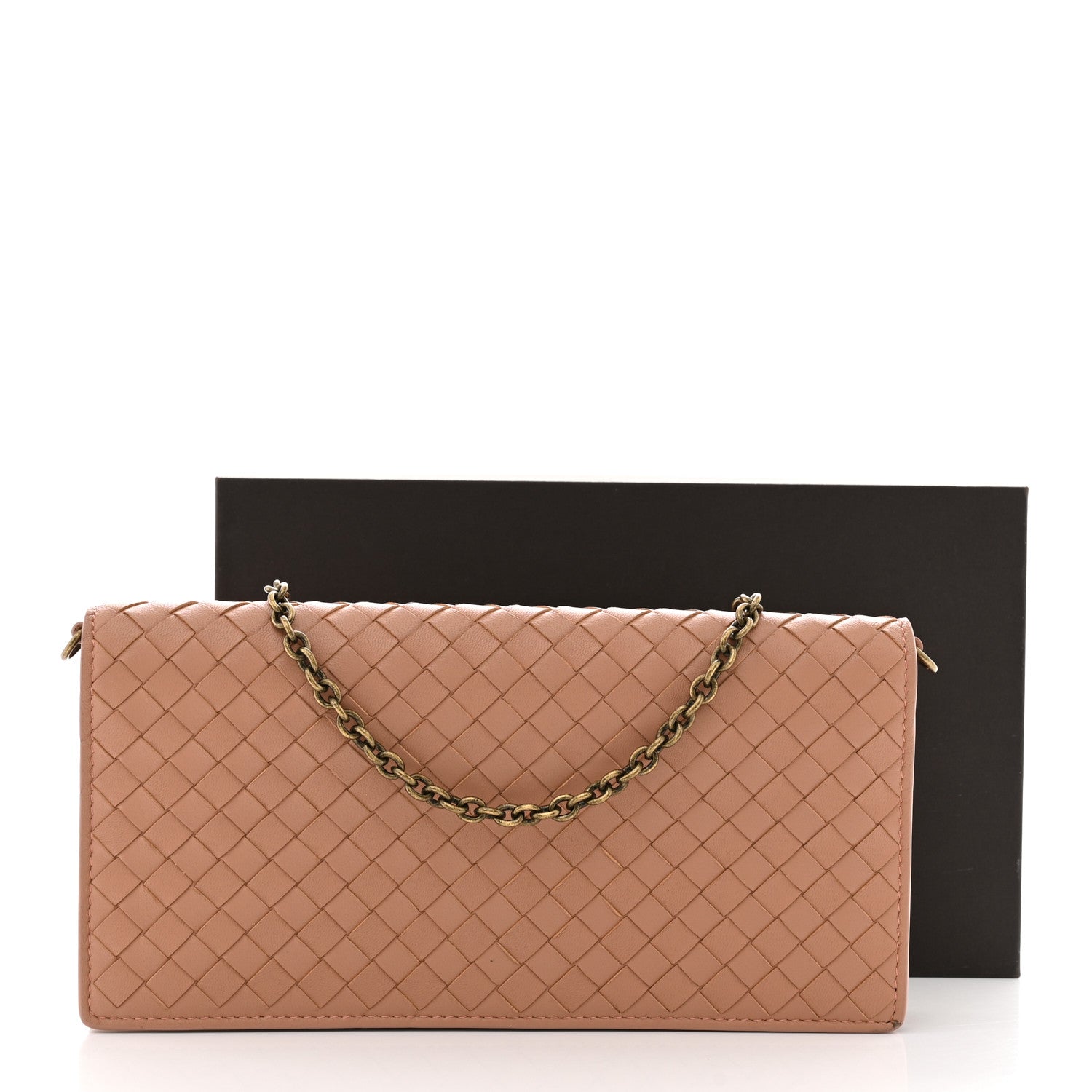 Bottega Veneta Nappa Intrecciato Continental Wallet on Chain Dusty Rose 12 of 12