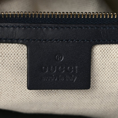 Gucci Monogram Vintage Web Medium Half Moon Hobo Navy 6 of 9