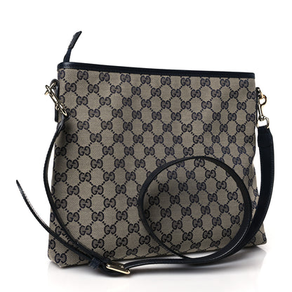 Gucci GG Supreme Monogram Web Flat Messenger Bag Navy 3 of 9