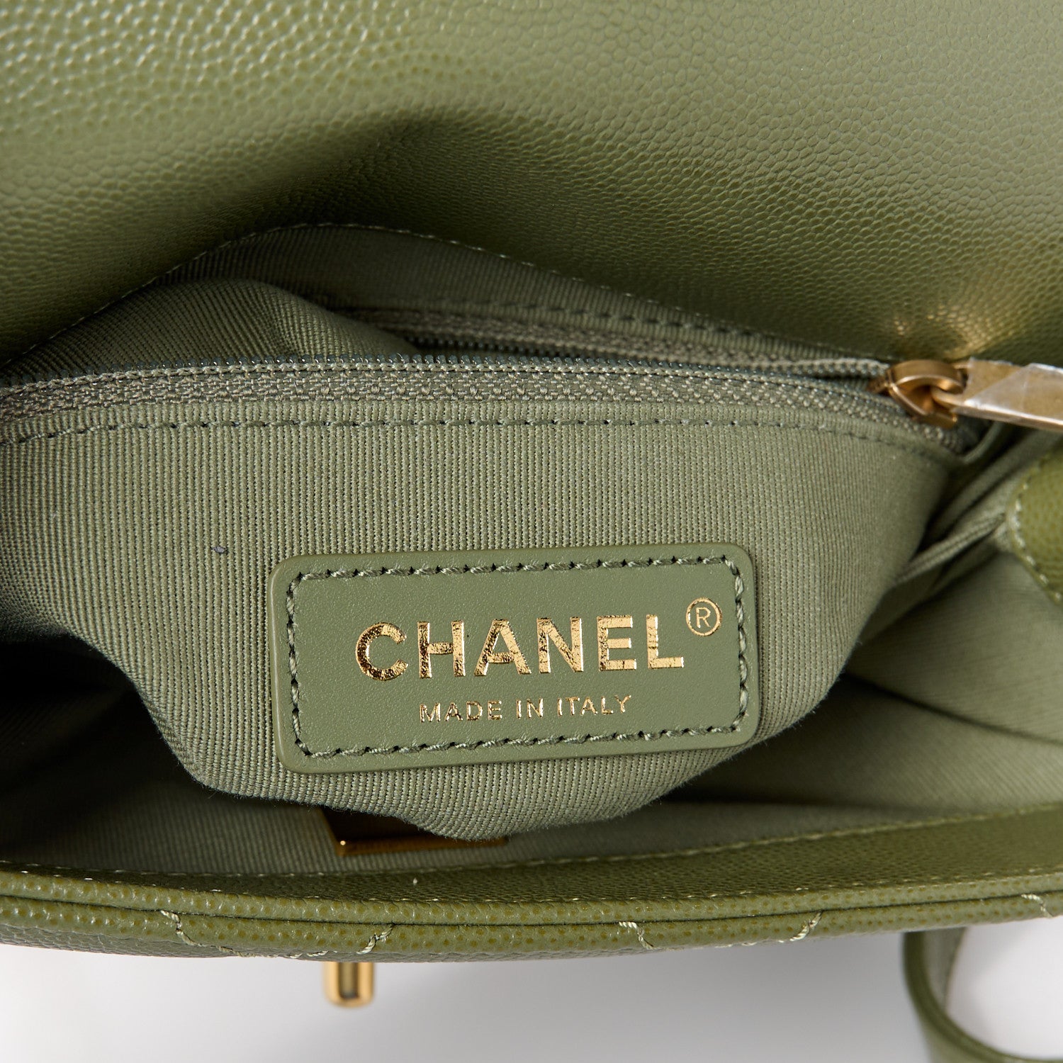 Chanel Caviar Quilted Mini Bracelet On Chain Flap Green 6 of 11