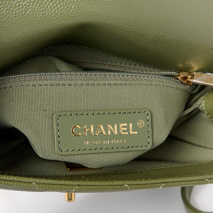 Chanel Caviar Quilted Mini Bracelet On Chain Flap Green 6 of 11