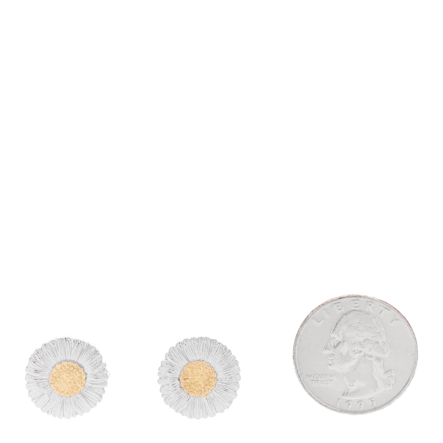 Sterling Silver Gold Vermeil Small Blossoms Daisy Button Earrings