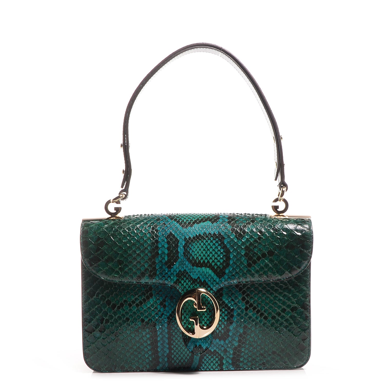 Gucci Python Medium 1973 Shoulder Flap Bag Malachite Green 1 of 10