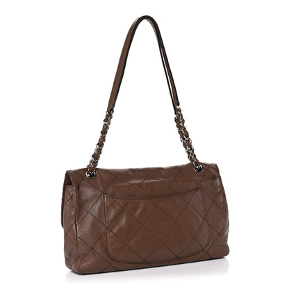 Chanel Calfskin Stitched Flap Brown 3 of 12