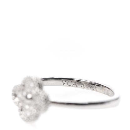 Van Cleef & Arpels 18K White Gold Diamond Sweet Alhambra Ring 50 5.25 6 of 7