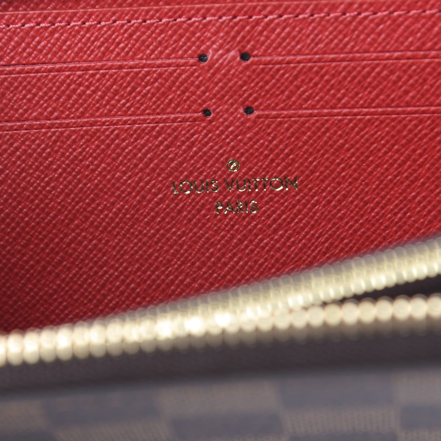 Louis Vuitton Damier Ebene Clemence Wallet Cherry 6 of 7