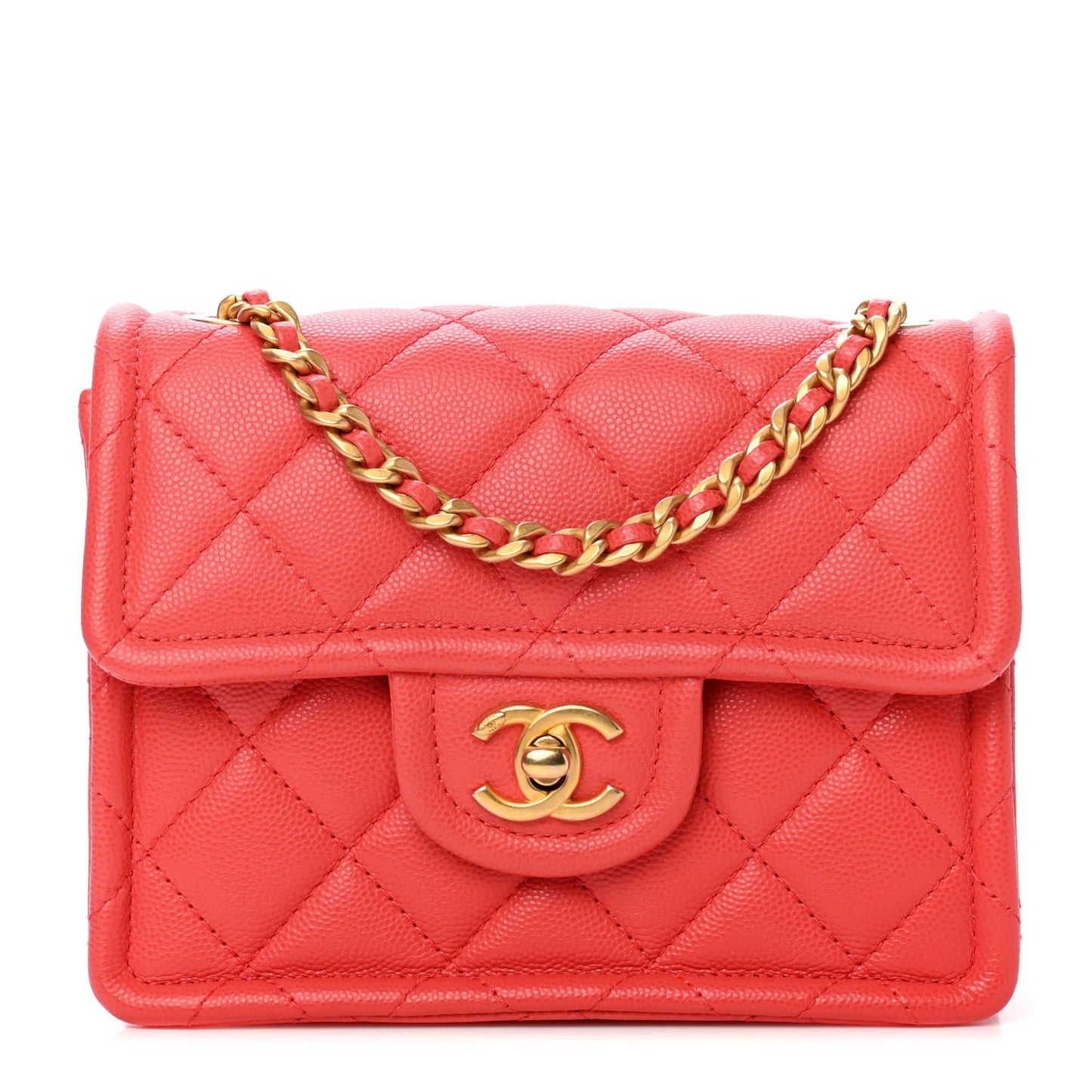 Caviar Quilted Mini Sweet Classic Flap Red